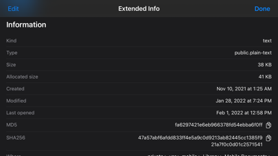 Extended File Info Screenshots