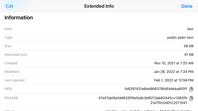 Extended File Info Screenshots