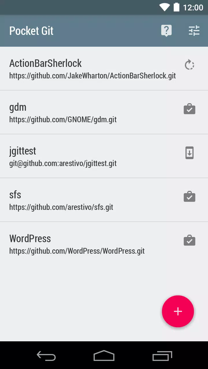Pocket Git Screenshots