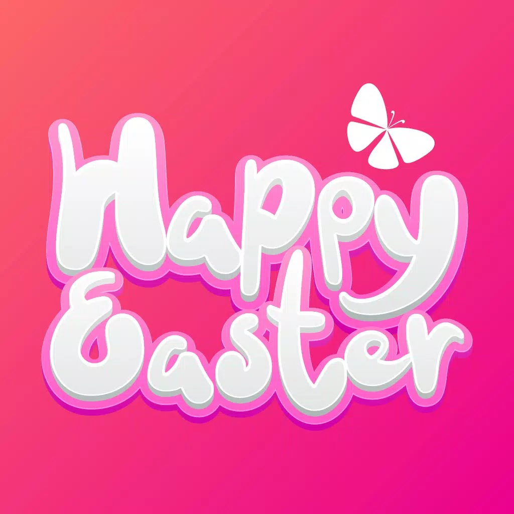 Happy Easter with Bunny & Egg Happy Easter with Bunny & Egg