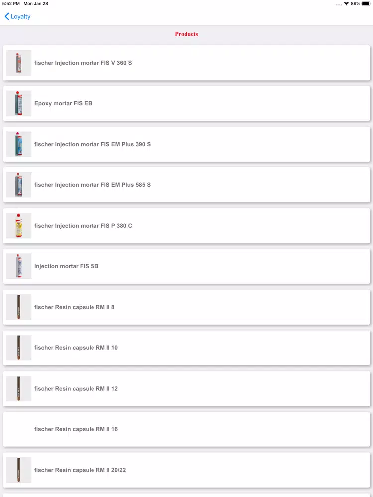 Fischer Loyalty iPad Screenshots