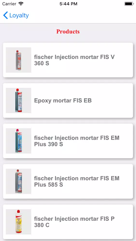 Fischer Loyalty Screenshots