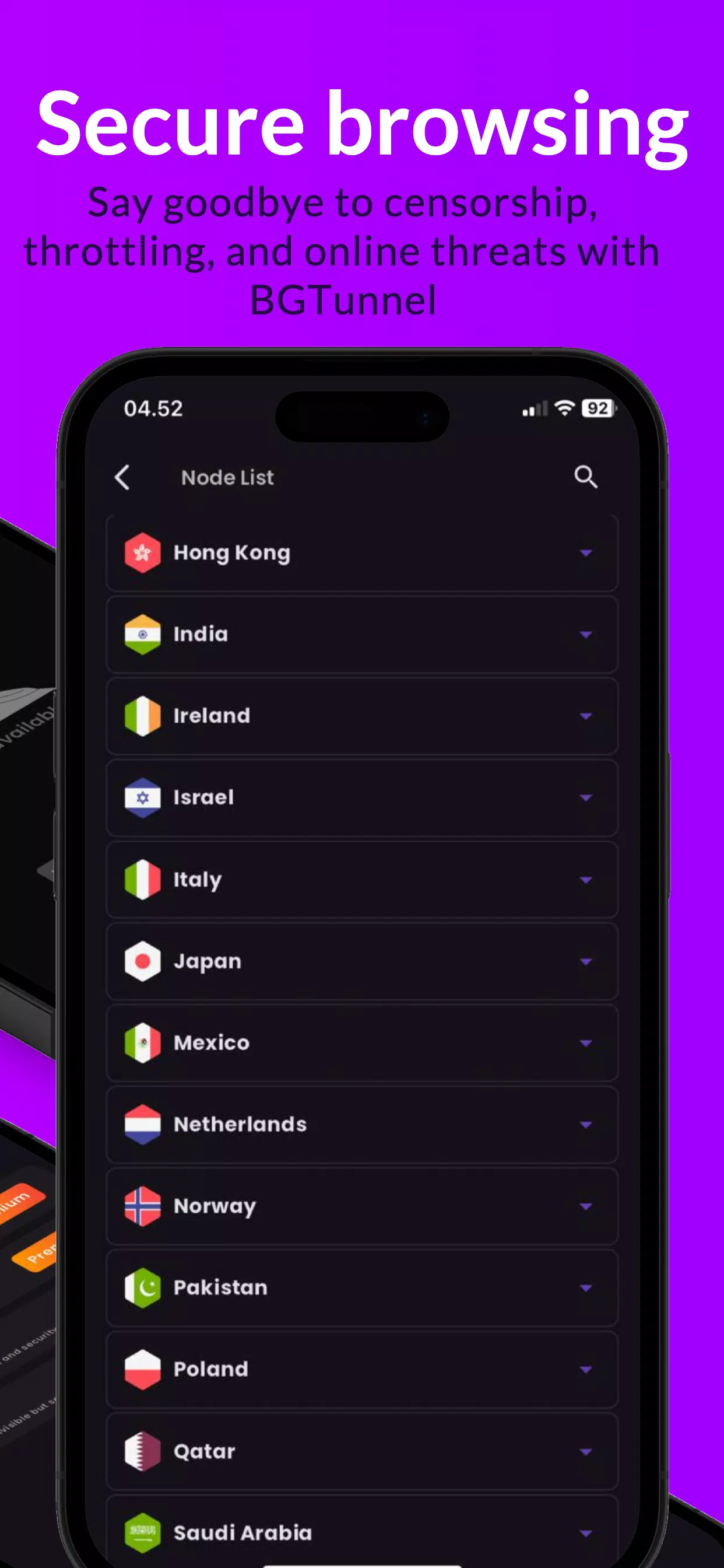 BGTunnel VPN Screenshots