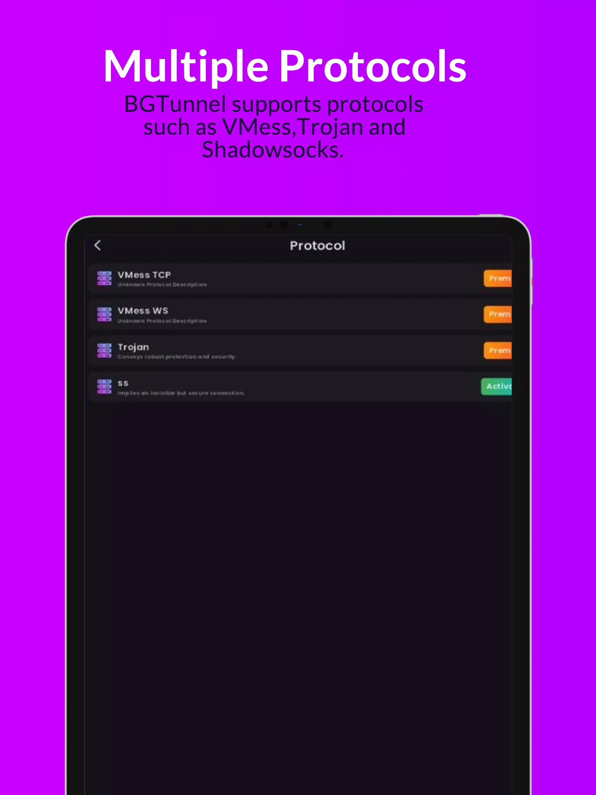 BGTunnel VPN Screenshots