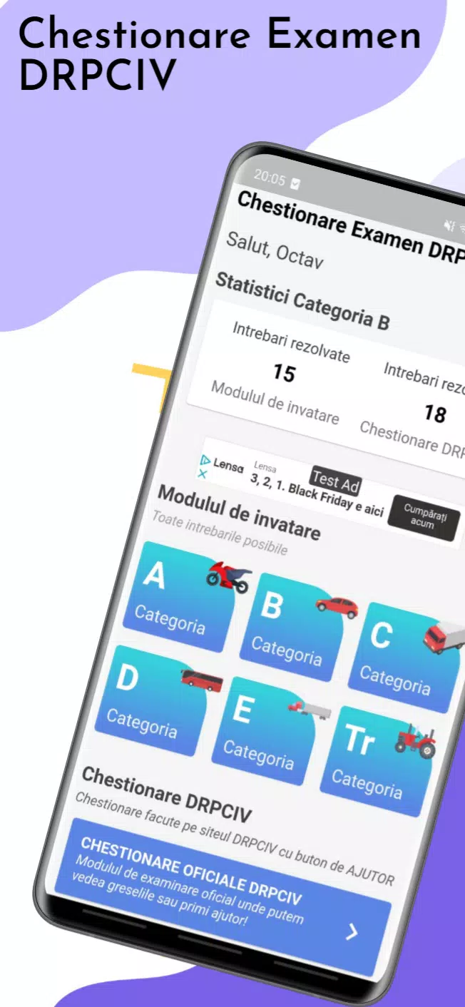 Chestionare Auto Examen DRPCIV Screenshots
