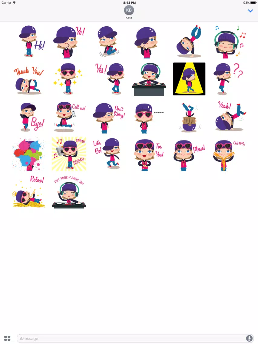 Zrzuty ekranu Animated Hip Hop GIRL Stickers for iMessage iPad
