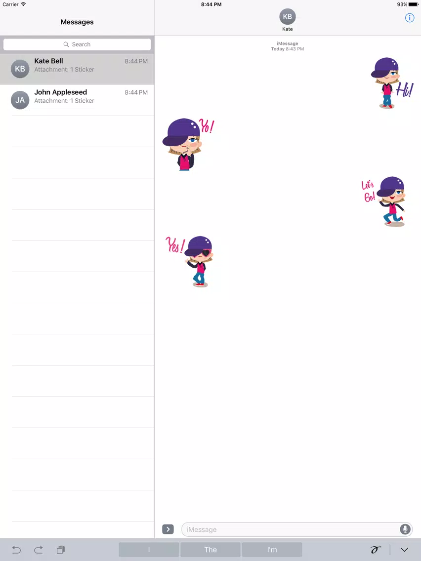 Zrzuty ekranu Animated Hip Hop GIRL Stickers for iMessage iPad