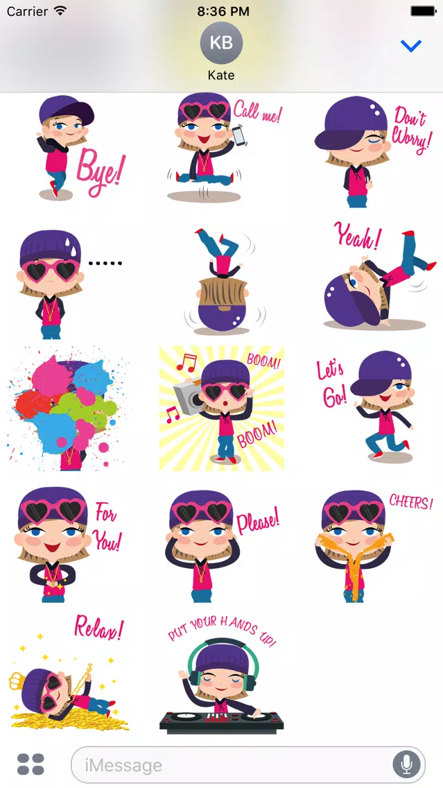Zrzuty ekranu Animated Hip Hop GIRL Stickers for iMessage