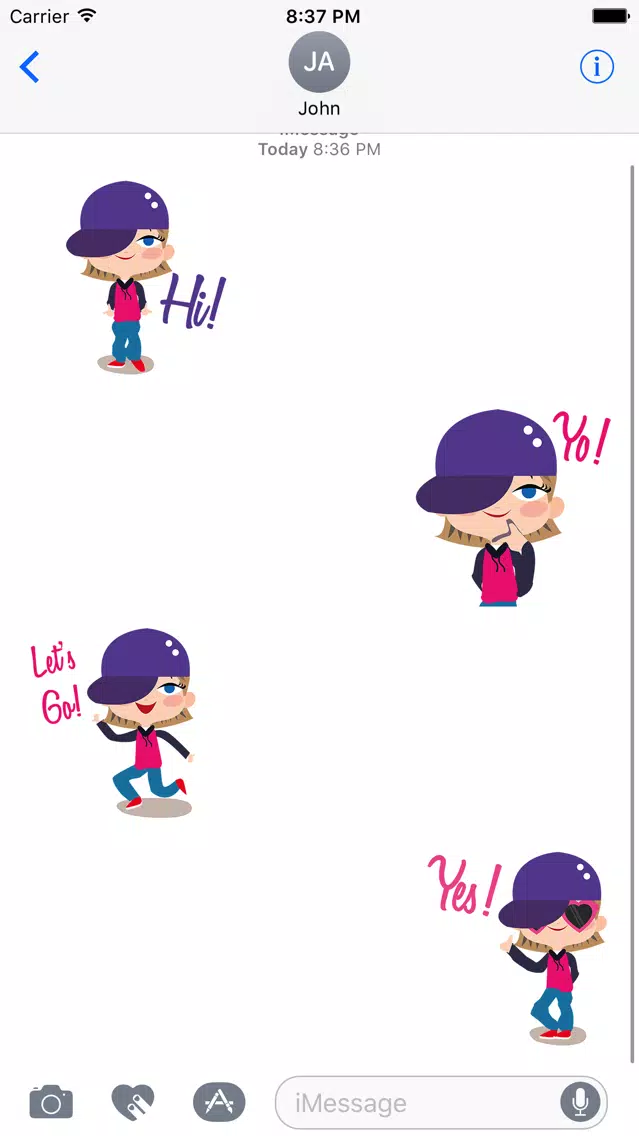 Zrzuty ekranu Animated Hip Hop GIRL Stickers for iMessage
