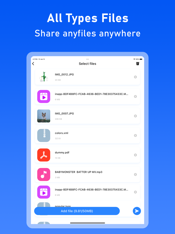 File Transfer - ftShare iPad Screenshots