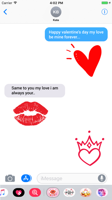 Heart and Kiss Stickers Screenshots