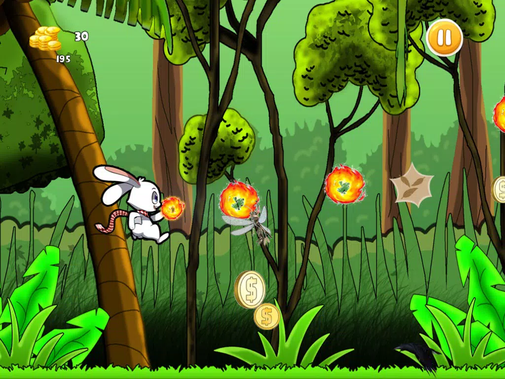 Bunny Jungle Jump & Fire Throw - Jumping Rabbit & Flying Burning Ball FREE FUN iPad Screenshots