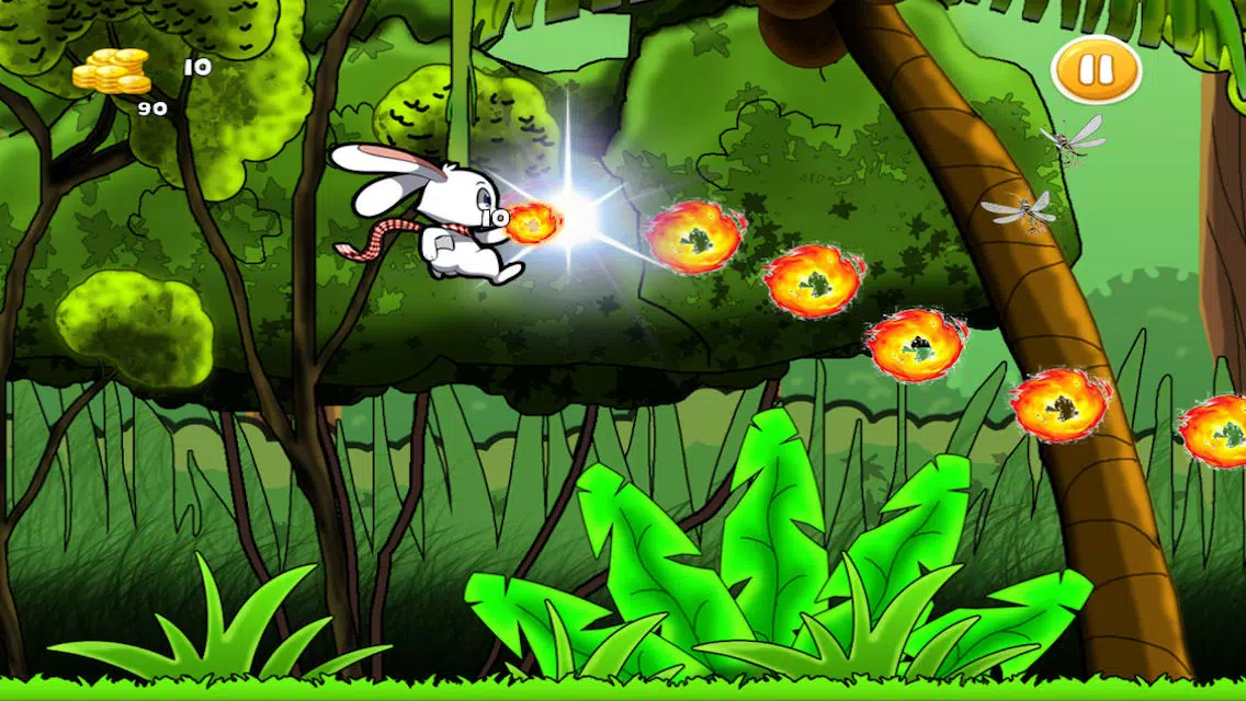 Bunny Jungle Jump & Fire Throw - Jumping Rabbit & Flying Burning Ball FREE FUN Screenshots