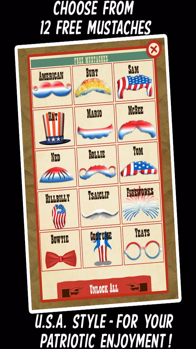 American Mustache Booth - Free Patriotic Photo App Screenshots