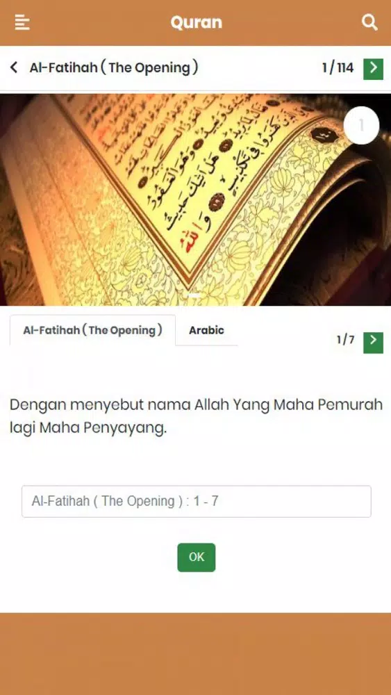 Tangkapan skrin Al Quran Bahasa Indonesia