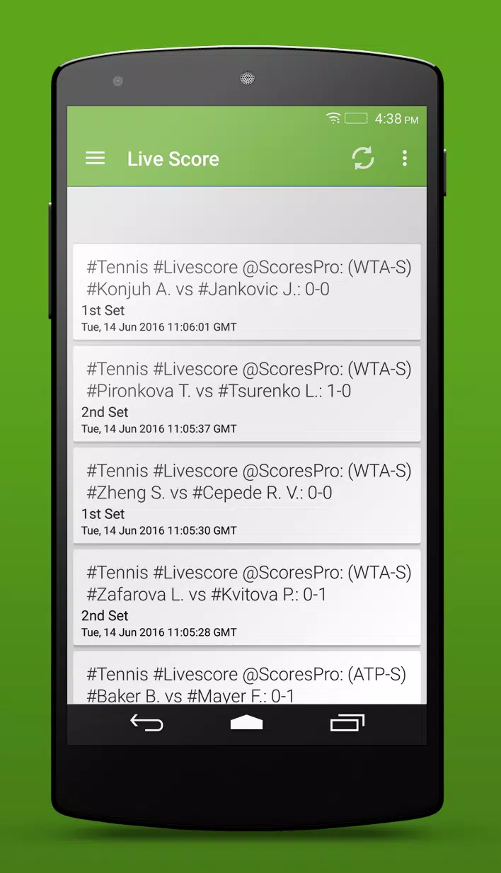Tennis 2018 Score स्क्रीनशॉट