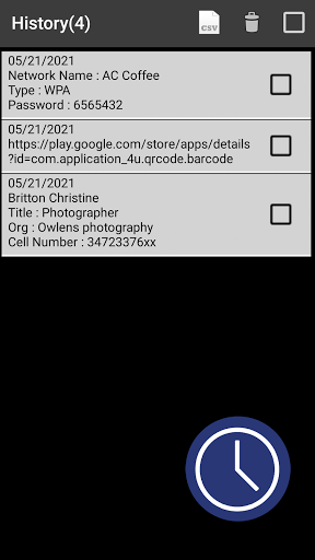 QR code Scanner app Screenshots