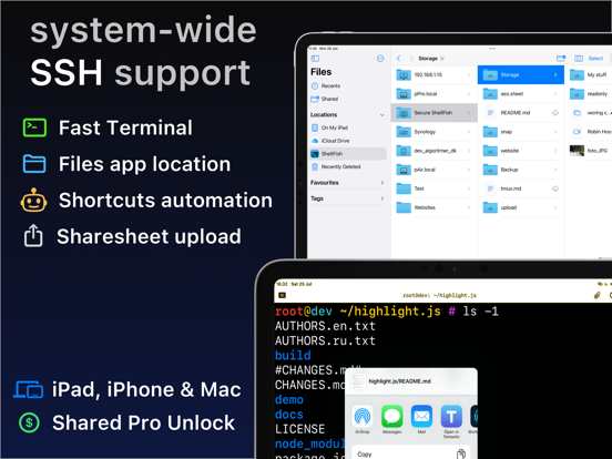 SSH Files – Secure ShellFish iPad Screenshots