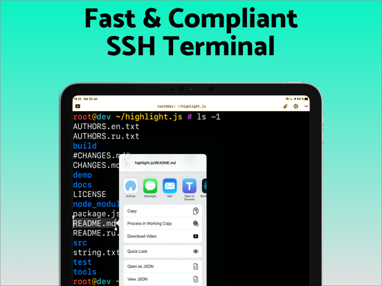 SSH Files – Secure ShellFish iPad Screenshots