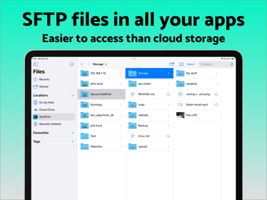 SSH Files – Secure ShellFish iPad Screenshots