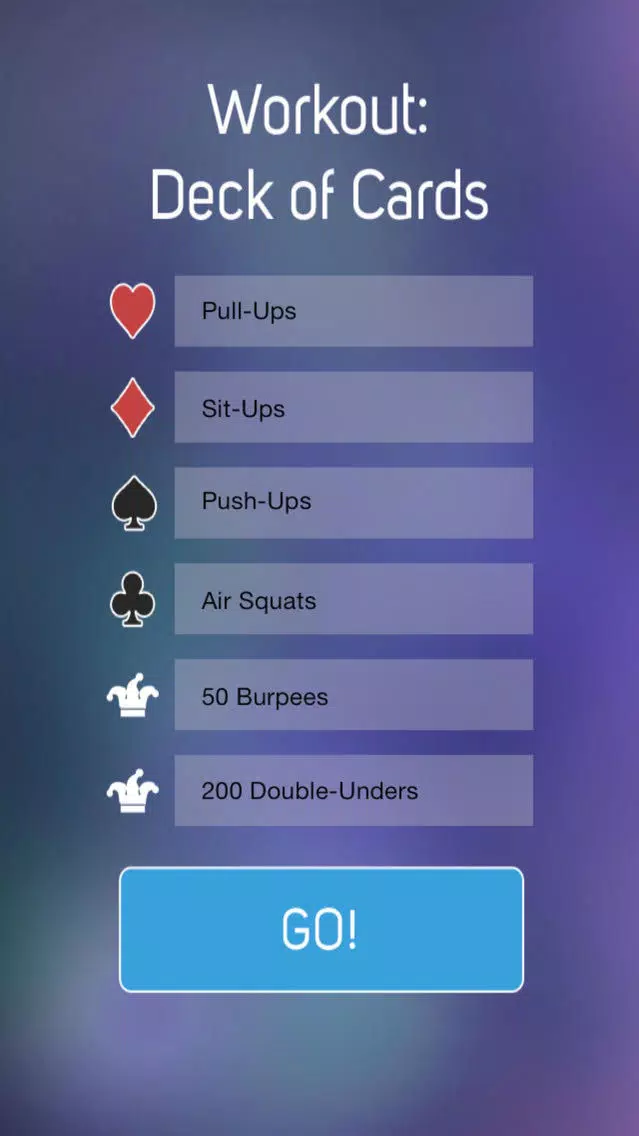Deck of Cards Workout Free - A Fun Mobile Workout For The Whole Family Screenshots