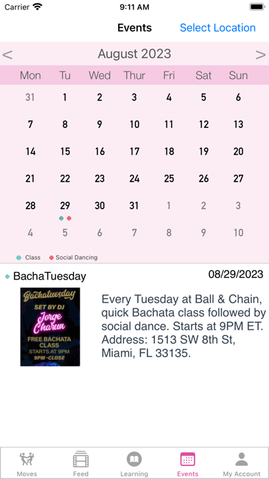 Bachata Dance App Screenshots