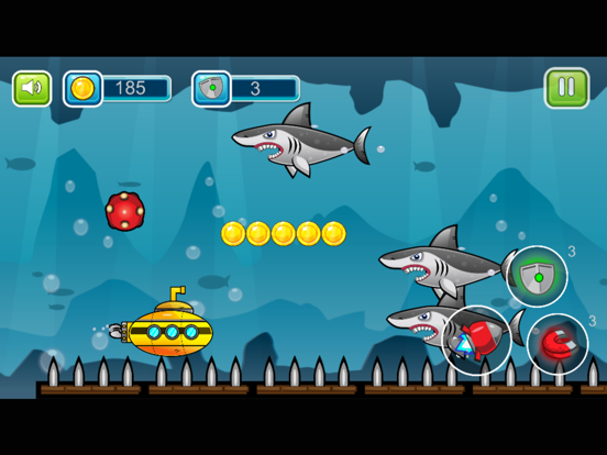 Captures d'écran de Submarine shooting shark in underwater adventure iPad 