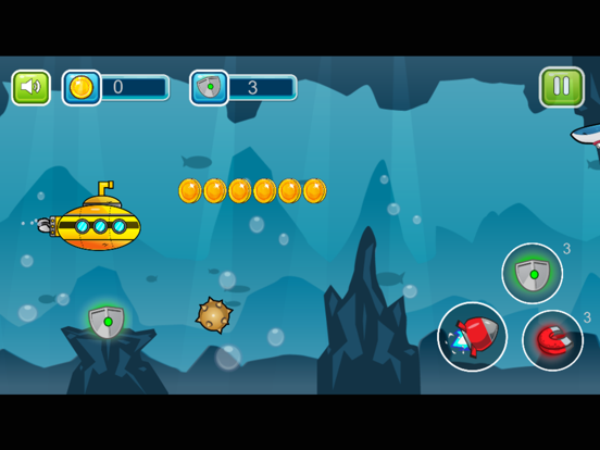 Captures d'écran de Submarine shooting shark in underwater adventure iPad 