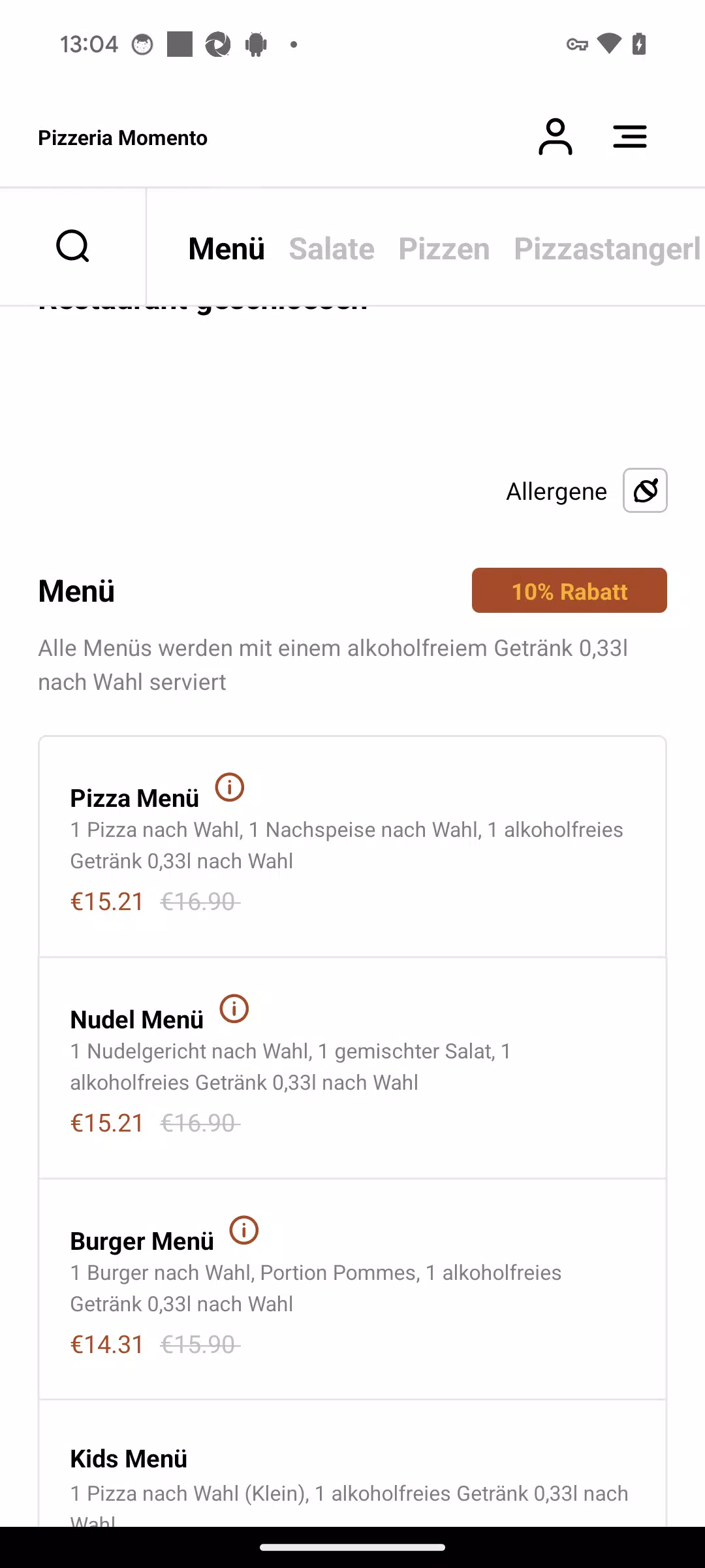 Pizzeria Momento应用截图