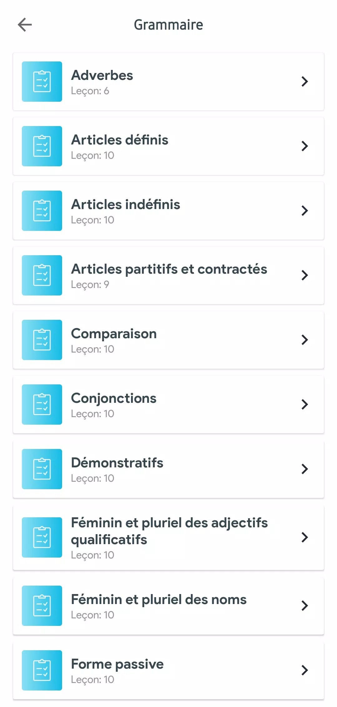 French Grammar Screenshots