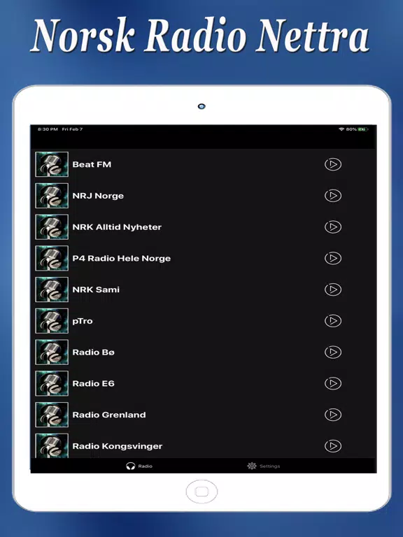 Norsk Radio Nettra iPad Screenshots