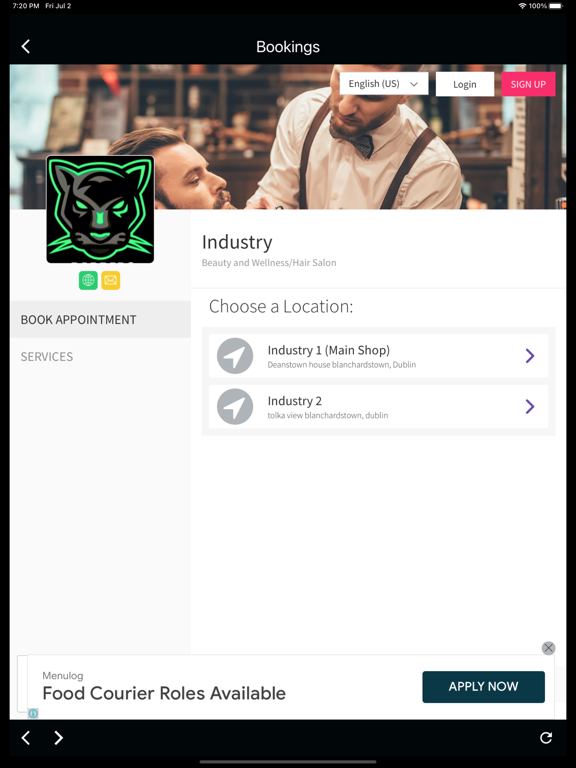 Industry Barbers iPad Screenshots