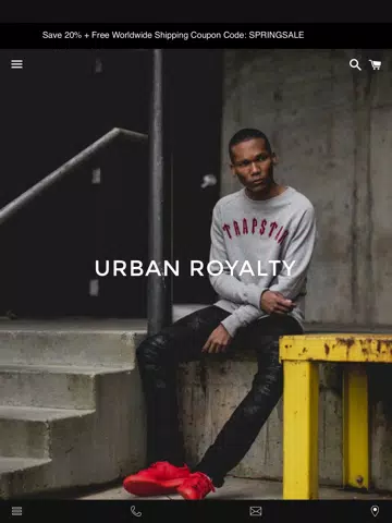 Tangkapan skrin Urban Royalty Clothing iPad