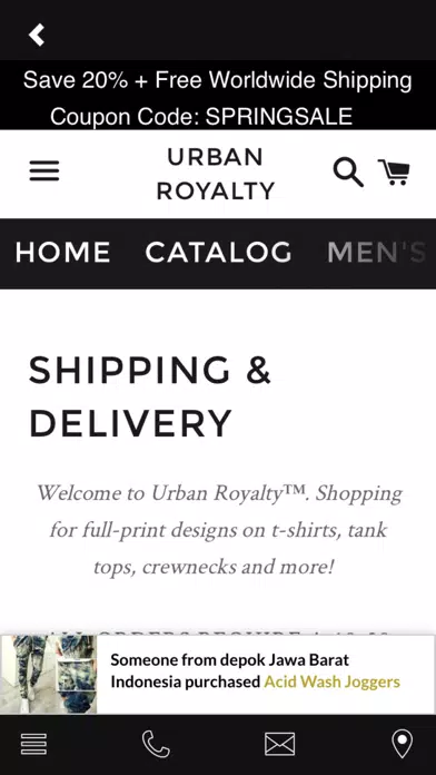Tangkapan skrin Urban Royalty Clothing
