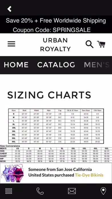 Tangkapan skrin Urban Royalty Clothing