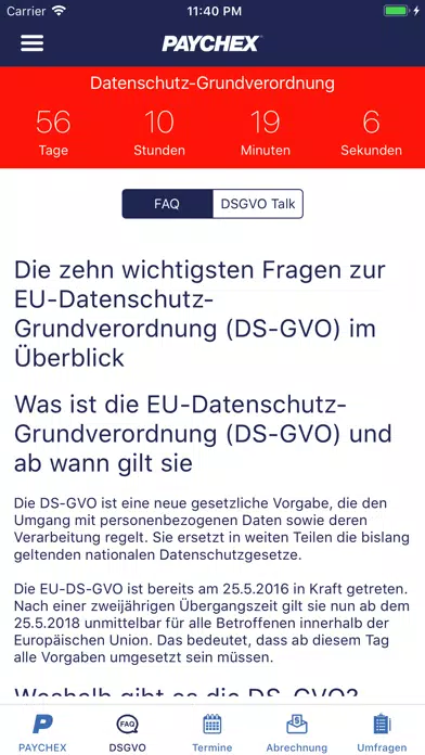 PAYCHEX Deutschland Screenshots