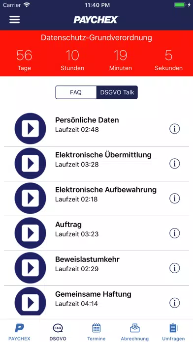 PAYCHEX Deutschland Screenshots