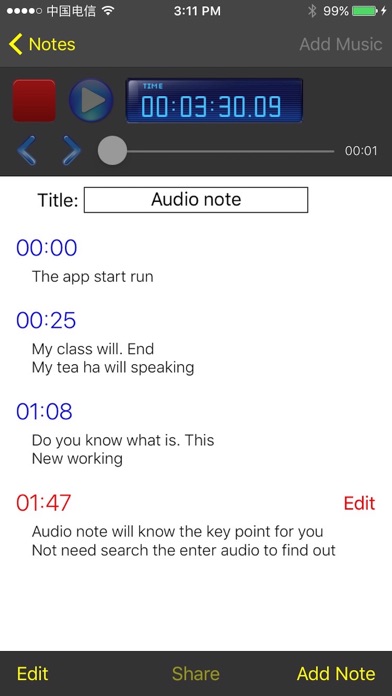 Meeting Lecture & Voice Audio Notes Record Screenshots