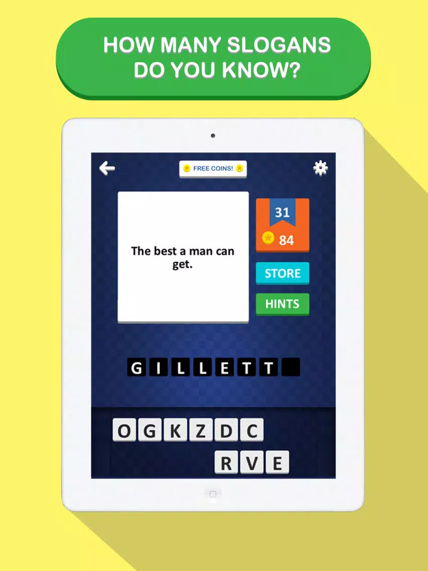 Slogan Pop Quiz - The best word game for guessing company phrases iPad Screenshots