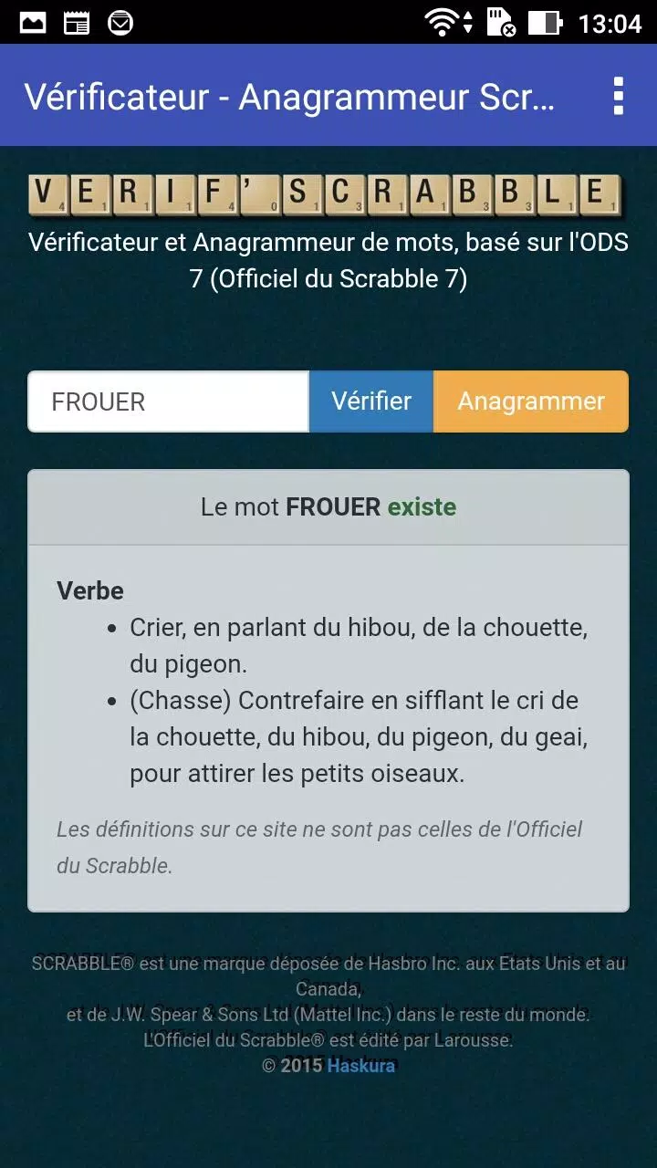 Verificateur anagrammeur scrab Screenshots