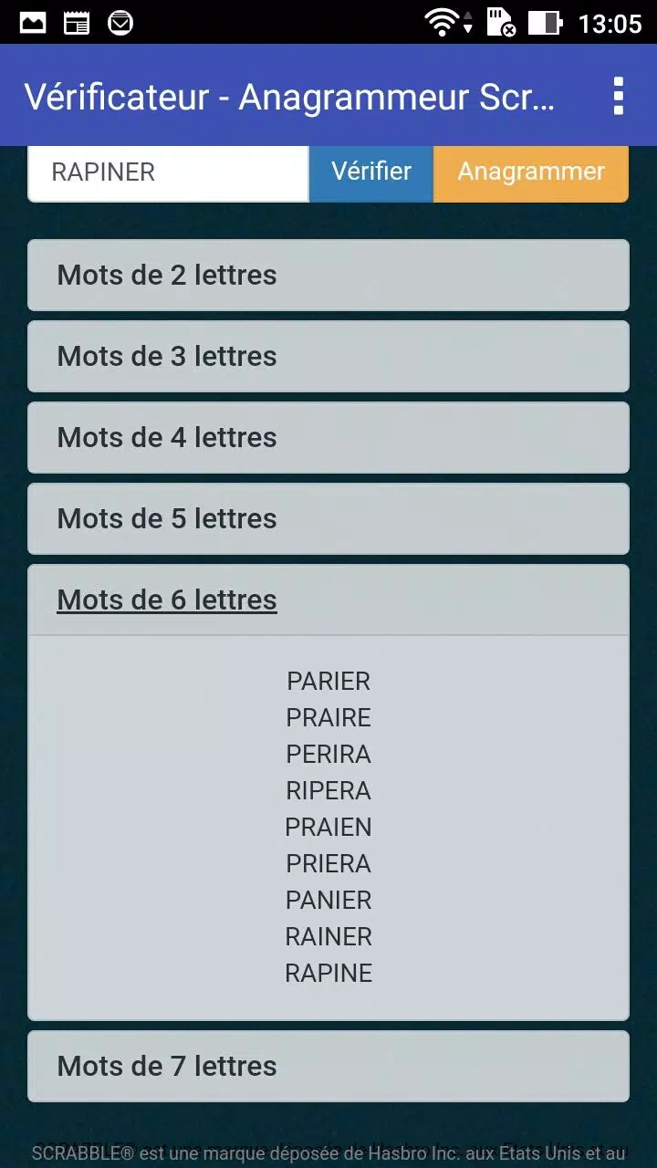 Verificateur anagrammeur scrab Screenshots