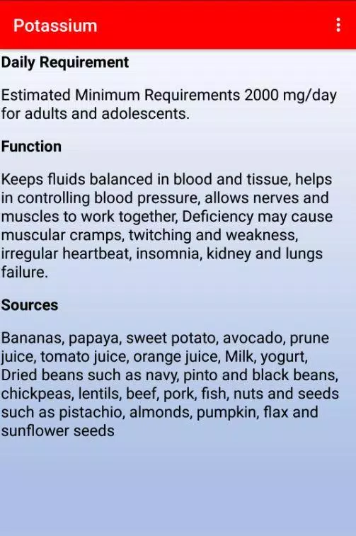 Nutrition and food 스크린샷