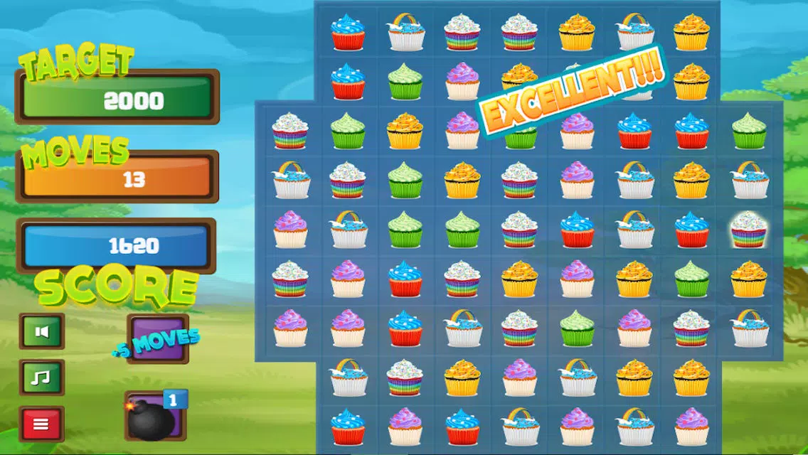 Capturas de tela do A Cupcake Smash - Match 3 Cupcakes Puzzle Game Gems