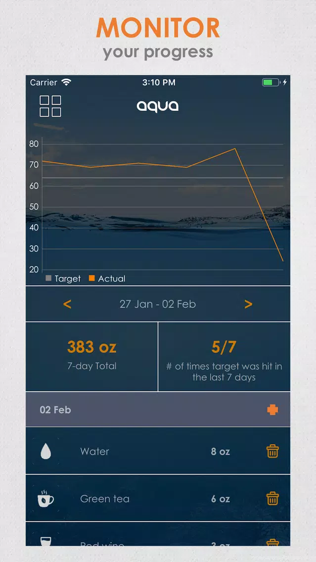 Aqua - Daily Water Tracker App Screenshots