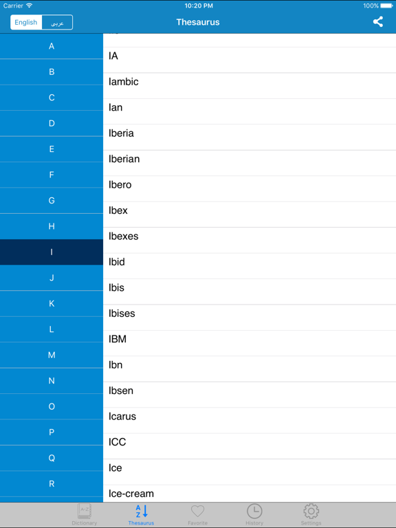 Arabic to English & English to Arabic Dictionary iPad Screenshots