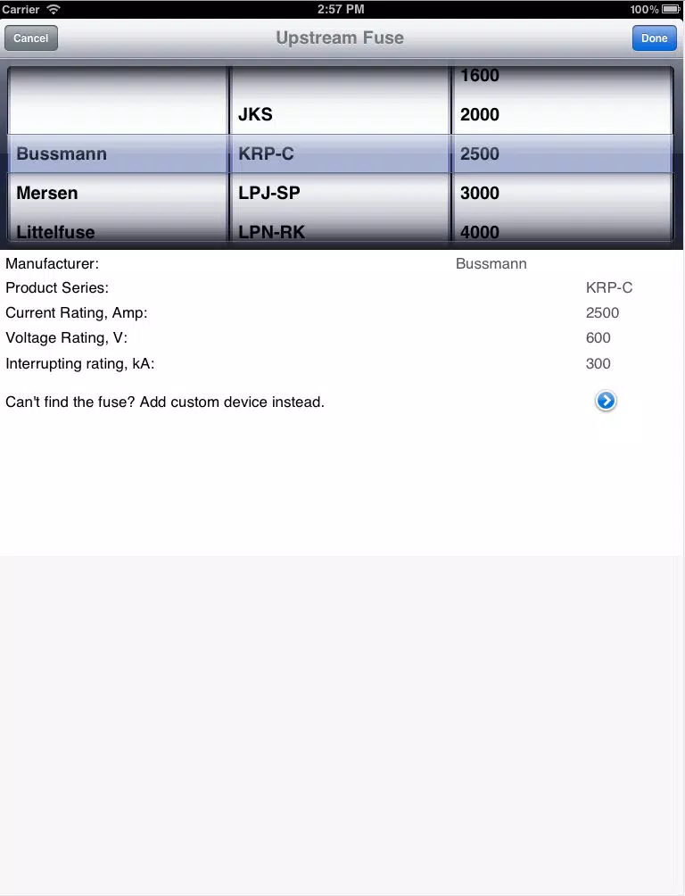Arc Flash Analytic iPad Screenshots