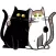 Black White Cats Sticker Pack