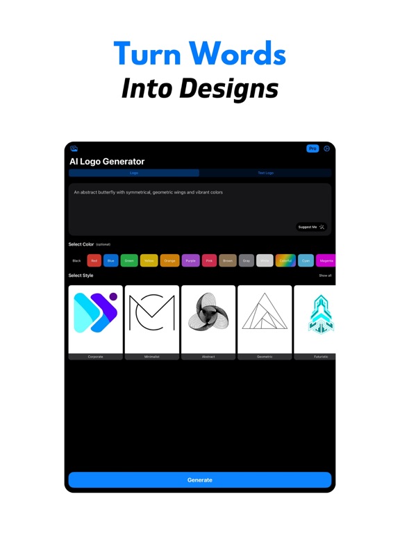 Zrzuty ekranu AI Logo Generator+ iPad