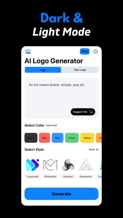 Zrzuty ekranu AI Logo Generator+