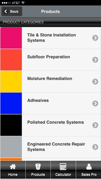 ARDEX Americas Product Calc Screenshots